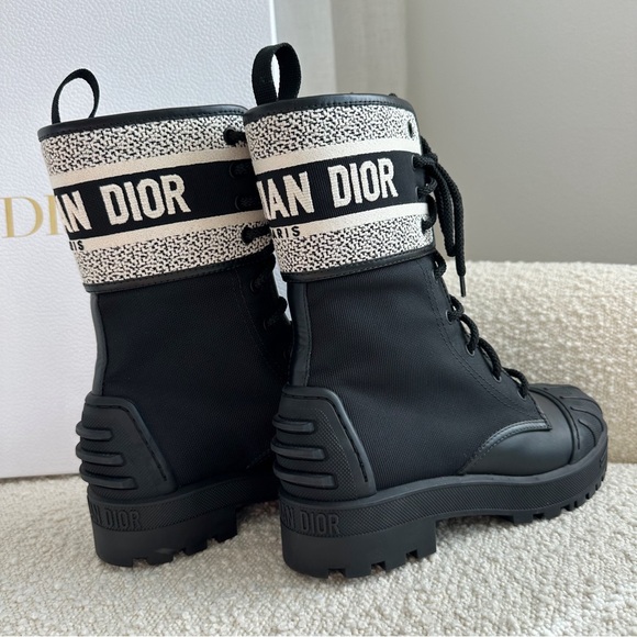 KEEPING • Christian Dior D-Major Moto Black Mid Calf Boots Shoes - Picture 6 of 15